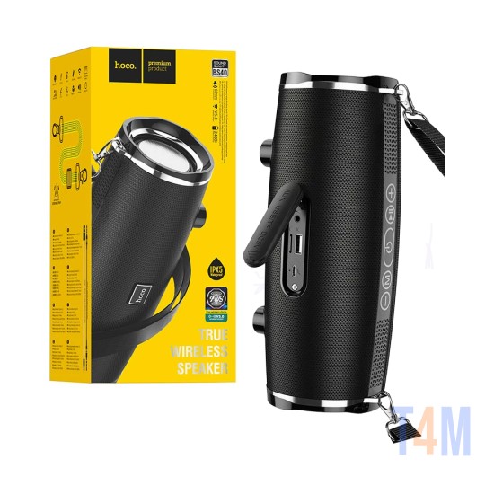 Coluna Sem Fio Esportivo Hoco BS40 Desire Song FM/TF/AUX/USB 2400mAh BT V5.0 Preto